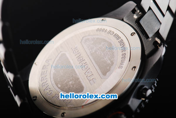 Tag Heuer Grand Carrera Calibre 17 Chronograph Quartz Full Black with Rose Gold Markers - Click Image to Close